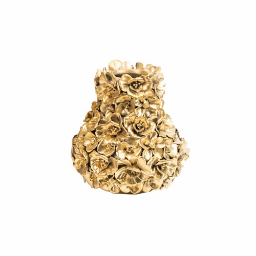 Ваза керамічна ZELENA Квіти золоті матові В17