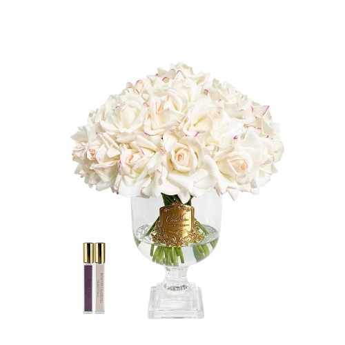 Аромадиффузор Cote Noire Versailles Французский букет роз розовый румянец в прозрачной вазе