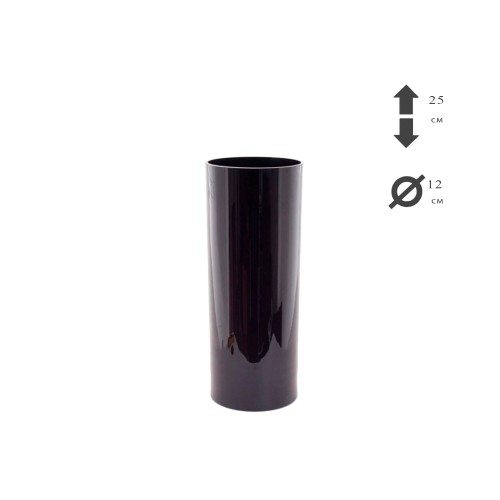 Ваза скляна ZELENA Циліндр чорний 12х25