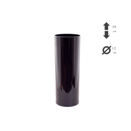 Ваза скляна ZELENA Циліндр чорний 12х30