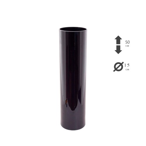 Ваза скляна ZELENA Циліндр чорний 15х50