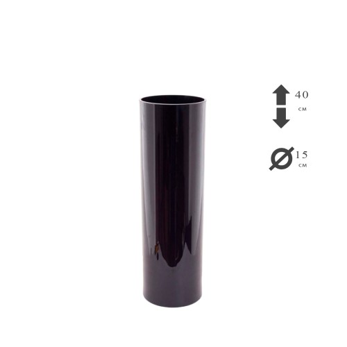 Ваза скляна ZELENA Циліндр чорний 15х40