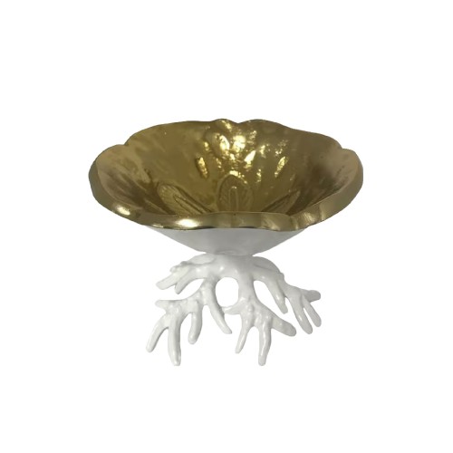 Чаша на подставке Culinary Concepts Море Коралл бело-золотой Д14