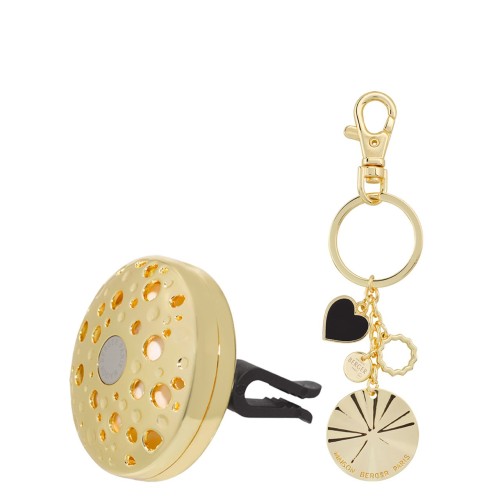 Набор Maison Berger Маленькие сокровища аромадиффузор для авто Ophelia Liliflora и брелок золотой