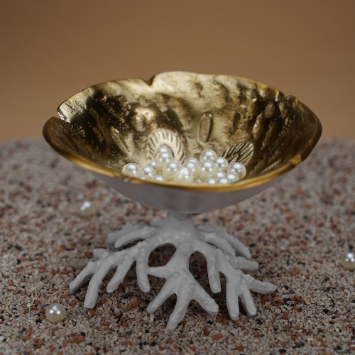 Чаша на підставці Culinary Concepts Море Корал біло-золотий Д14