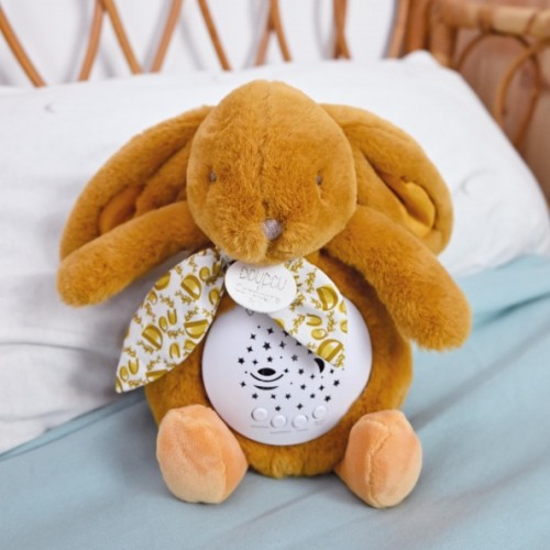 Нічник дитячий Doudou Lapin Кролик проектор музичний охра В19