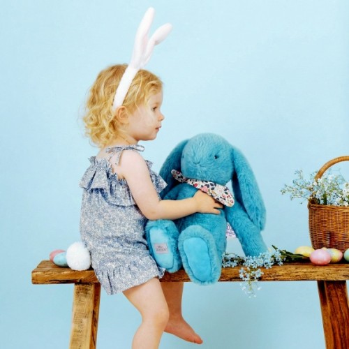 М'яка іграшка DouDou Lapin Fleurette Кролик бірюзовий В35