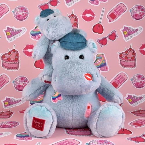 Мягкая игрушка Бегемотик Histoire D'Ours голубой В38