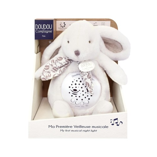 Ночник детский Doudou Lapin Кролик проектор музыкальный белый В19