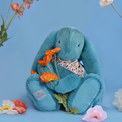 М'яка іграшка DouDou Lapin Fleurette Кролик бірюзовий В50
