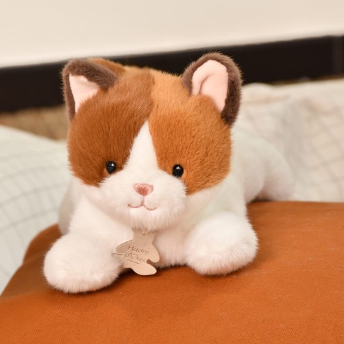 Мягкая игрушка Histoire D'Ours Les P'tits Relax Котик бело-коричневый В22