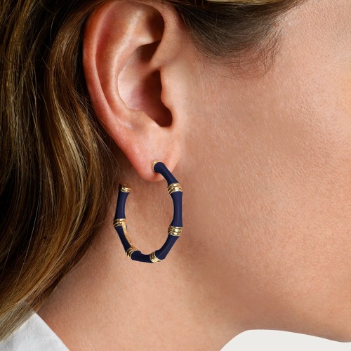 Сережки Anabel Aram Bamboo Hoop сині