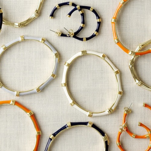 Сережки Anabel Aram Bamboo Hoop помаранчеві