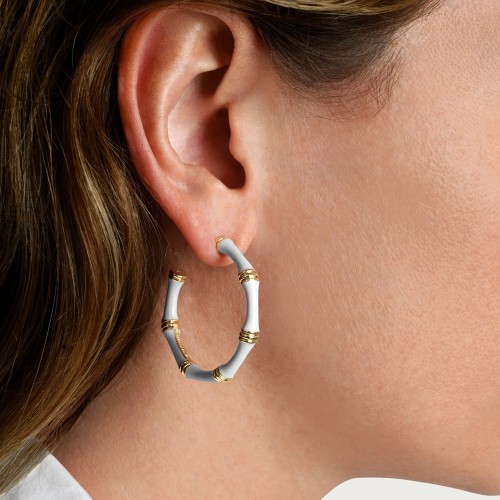Сережки Anabel Aram Bamboo Hoop світло-блакитні