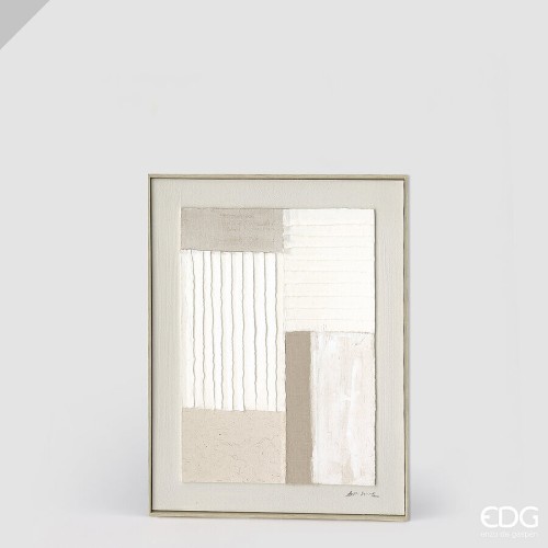Картина EDG Абстракция холст бело-коричневая 80х60