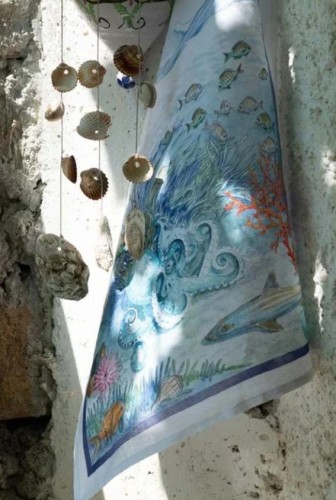 Кухонное полотенце Tessitura Toscana Isuela Blu 70х50