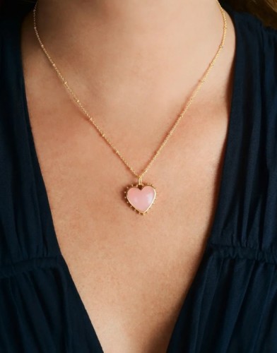 Підвіска Anabel Aram Heart з рожевим кварцом на ланцюжку