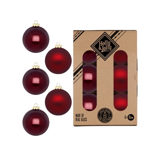 Новогодние шары Inge Glas х6 Д10 бордо
