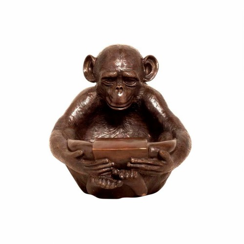 Бронзова статуя ZELENA Мавпа з чашею достатку В46