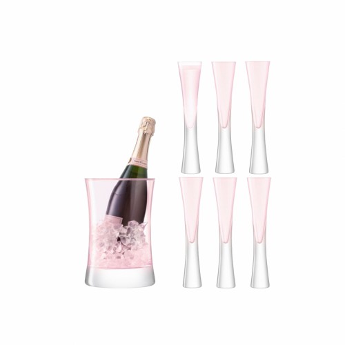 Набор для шампанского ведро и бокалы LSA Moya розовые 170мл х6