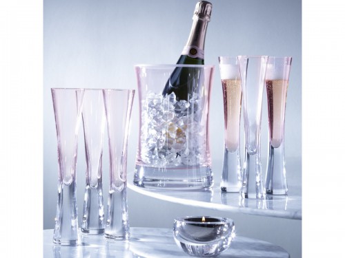 Набор для шампанского ведро и бокалы LSA Moya розовые 170мл х6